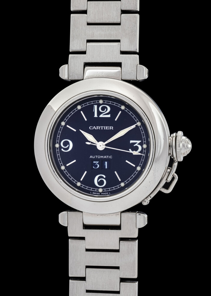 CARTIER PASHA 2475 BLU DIAL FULL SET